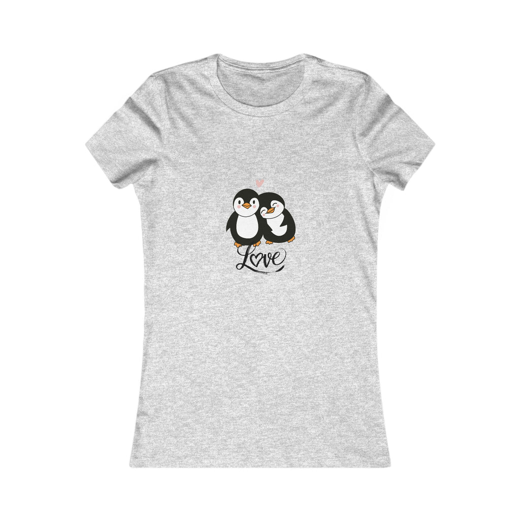 Women's Penguin Love Tee - Cute Couple Graphic Shirt