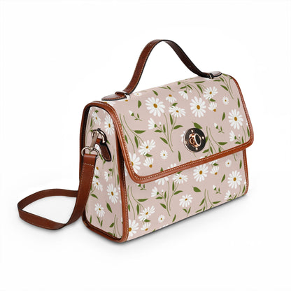 Daisy Floral Waterproof Canvas Bag — Floral Satchel Purse