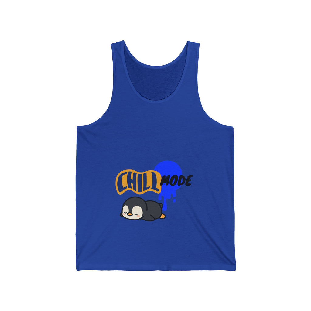 Chill Mode Penguin Tank Top — Cute Relaxed Graphic Sleeveless Shirt