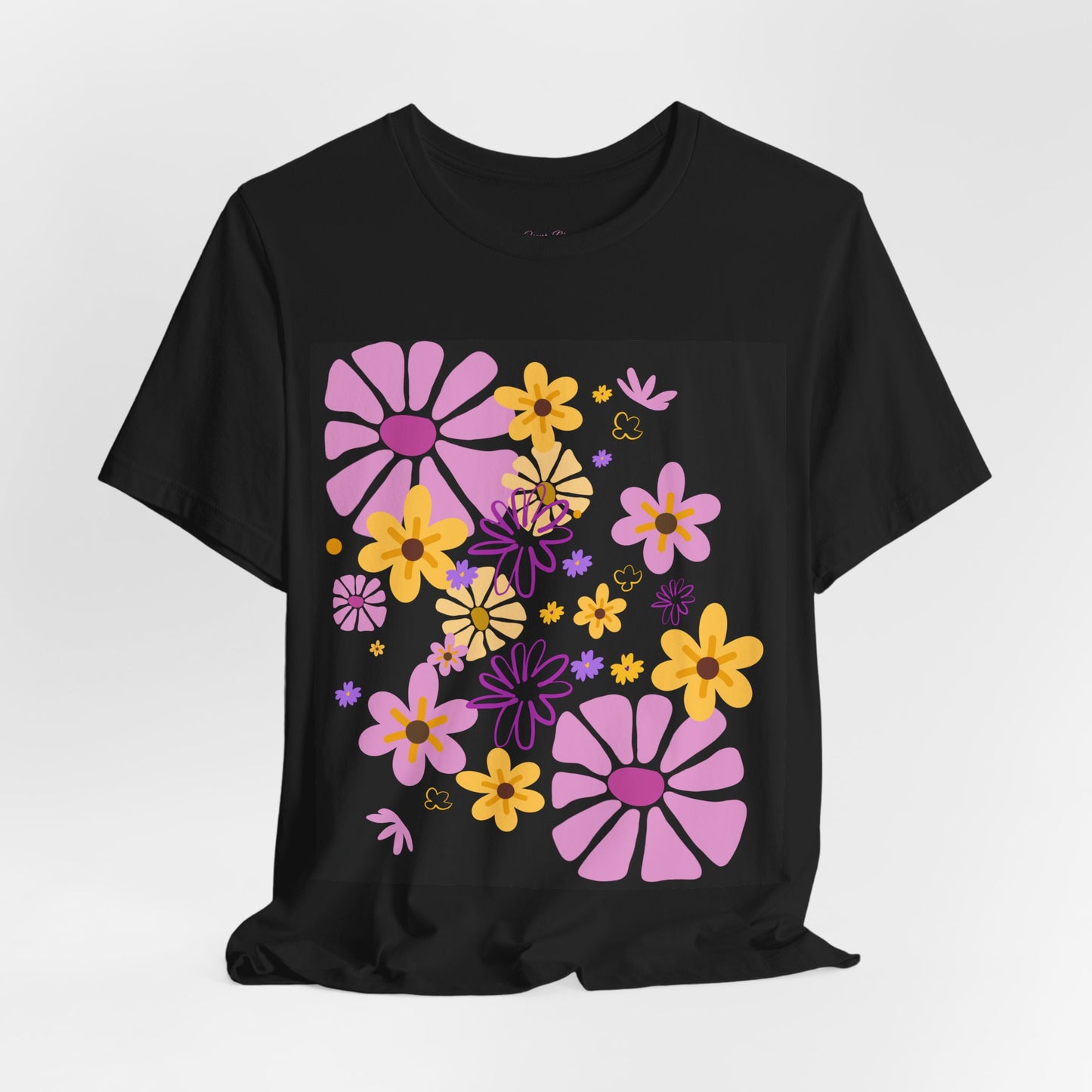 Comfortable T-shirt "Coeur Bloom" Flower Print