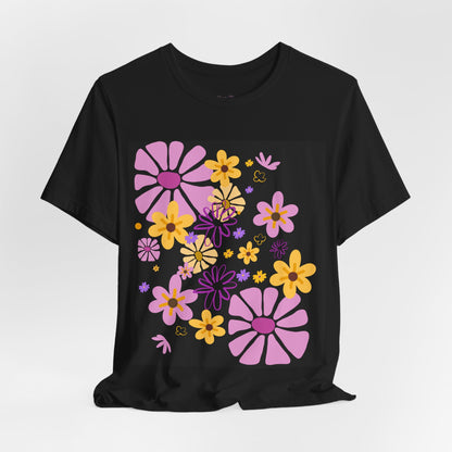Comfortable T-shirt "Coeur Bloom" Flower Print