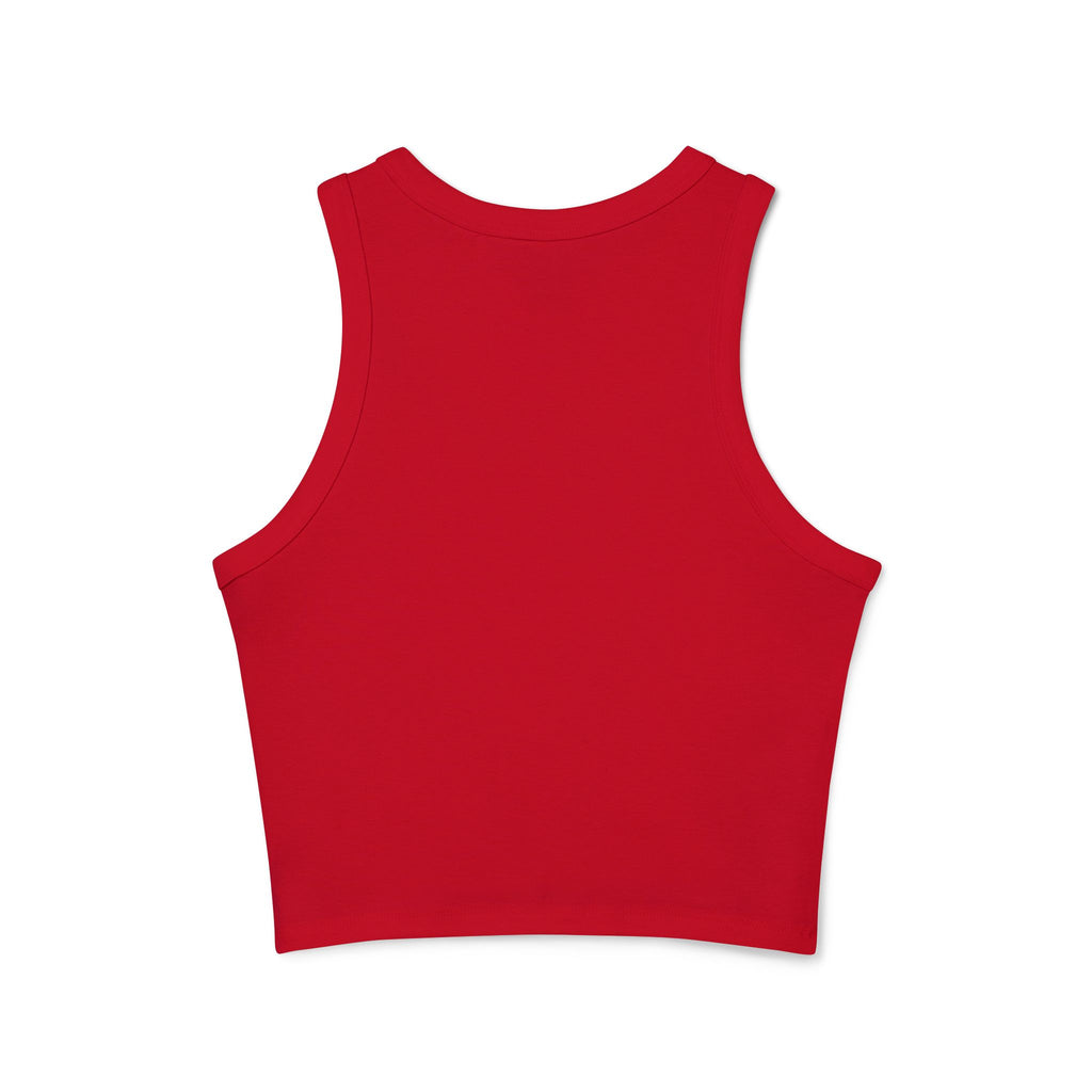 Smiley Flower Crop Tank — Cute Floral Smiley Graphic Racerback Tank