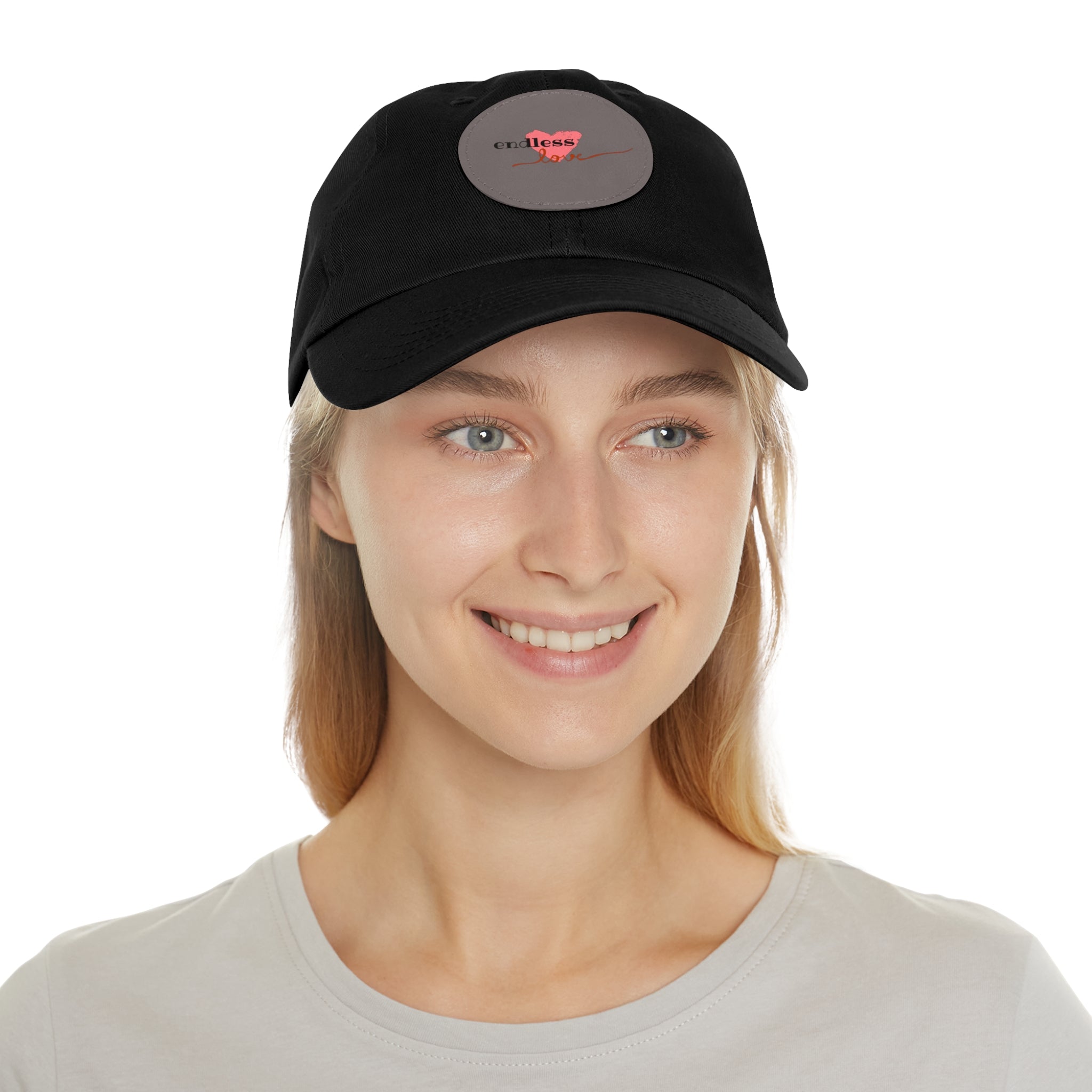 Leather Patch Dad Hat — Heartbeat 'endless' Design