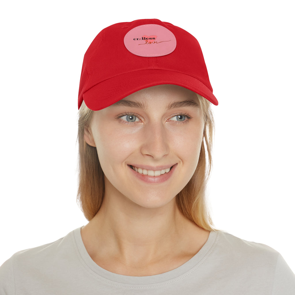 Leather Patch Dad Hat — Heartbeat 'endless' Design