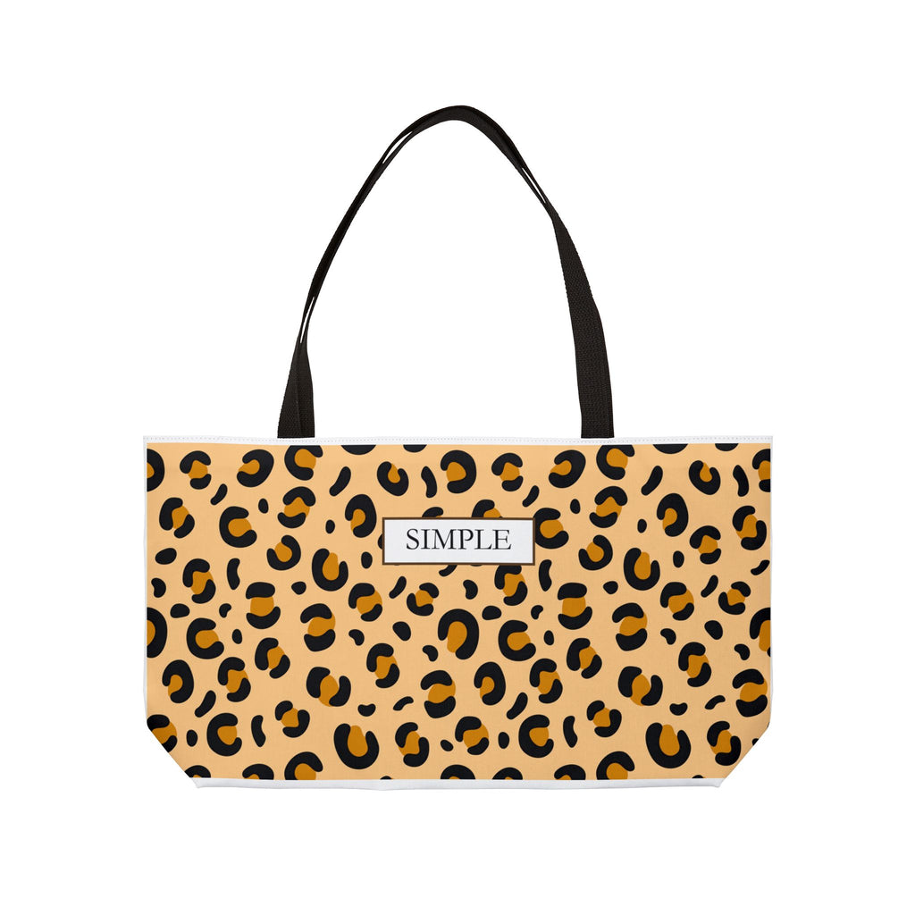Leopard Print Weekender Tote Bag — "SIMPLE" Label Travel Beach Bag