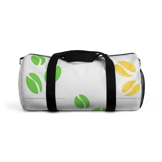 Coffee Bean Pattern Duffel Bag – Green & Yellow Travel Gym Bag