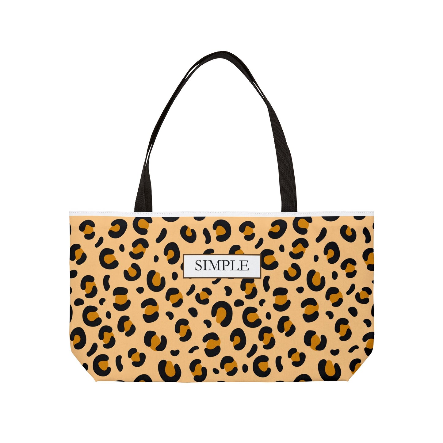 Leopard Print Weekender Tote Bag — "SIMPLE" Label Travel Beach Bag