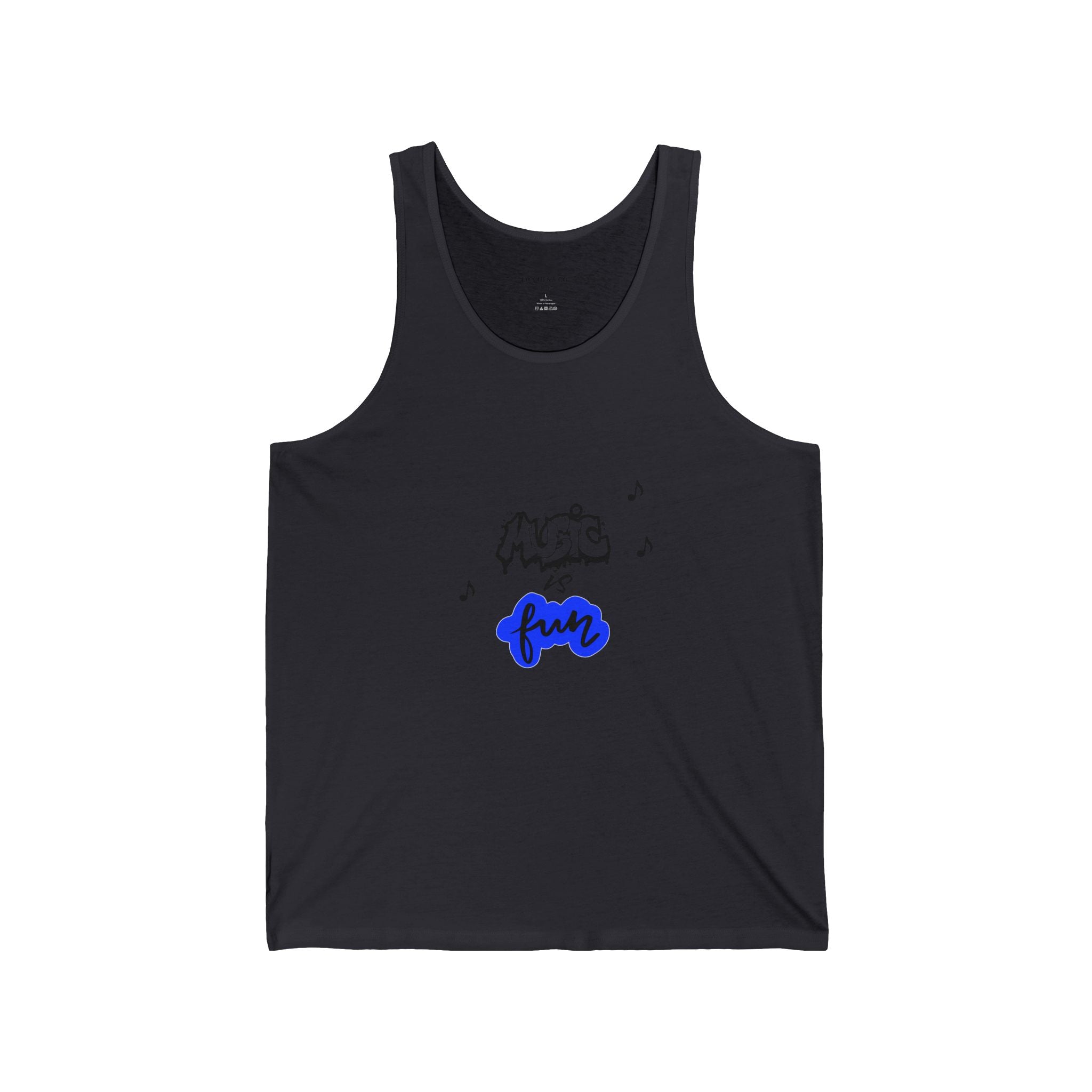 Music Is Fun Tank Top — Playful Music Note Graphic Summer Tank
