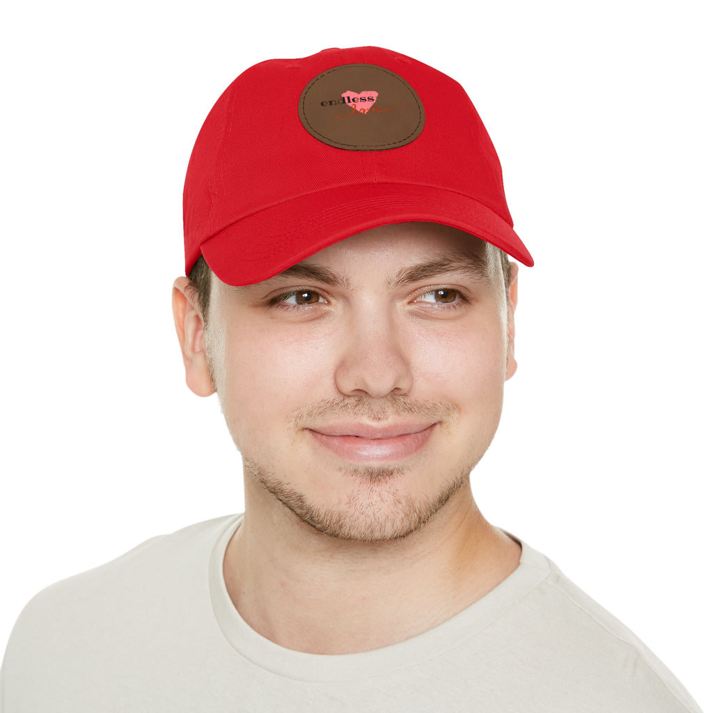 Leather Patch Dad Hat — Heartbeat 'endless' Design