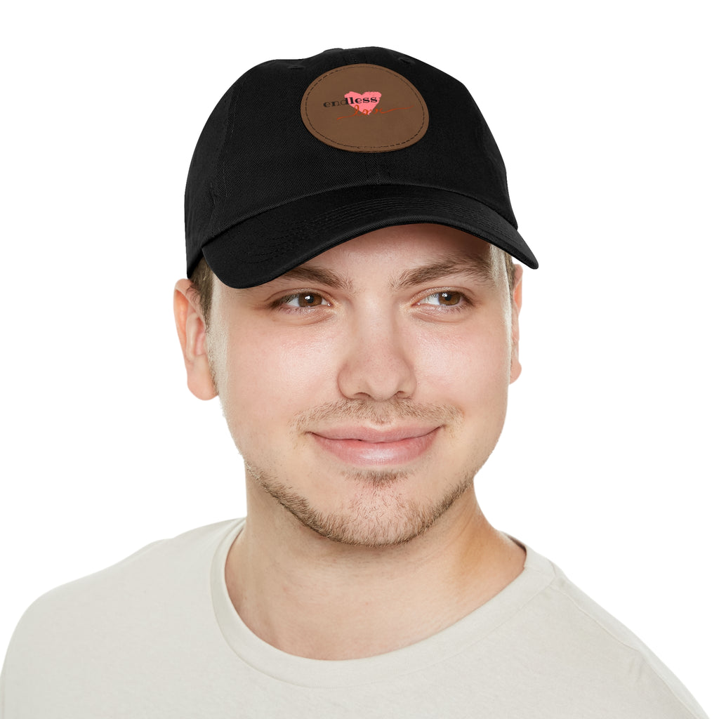 Leather Patch Dad Hat — Heartbeat 'endless' Design