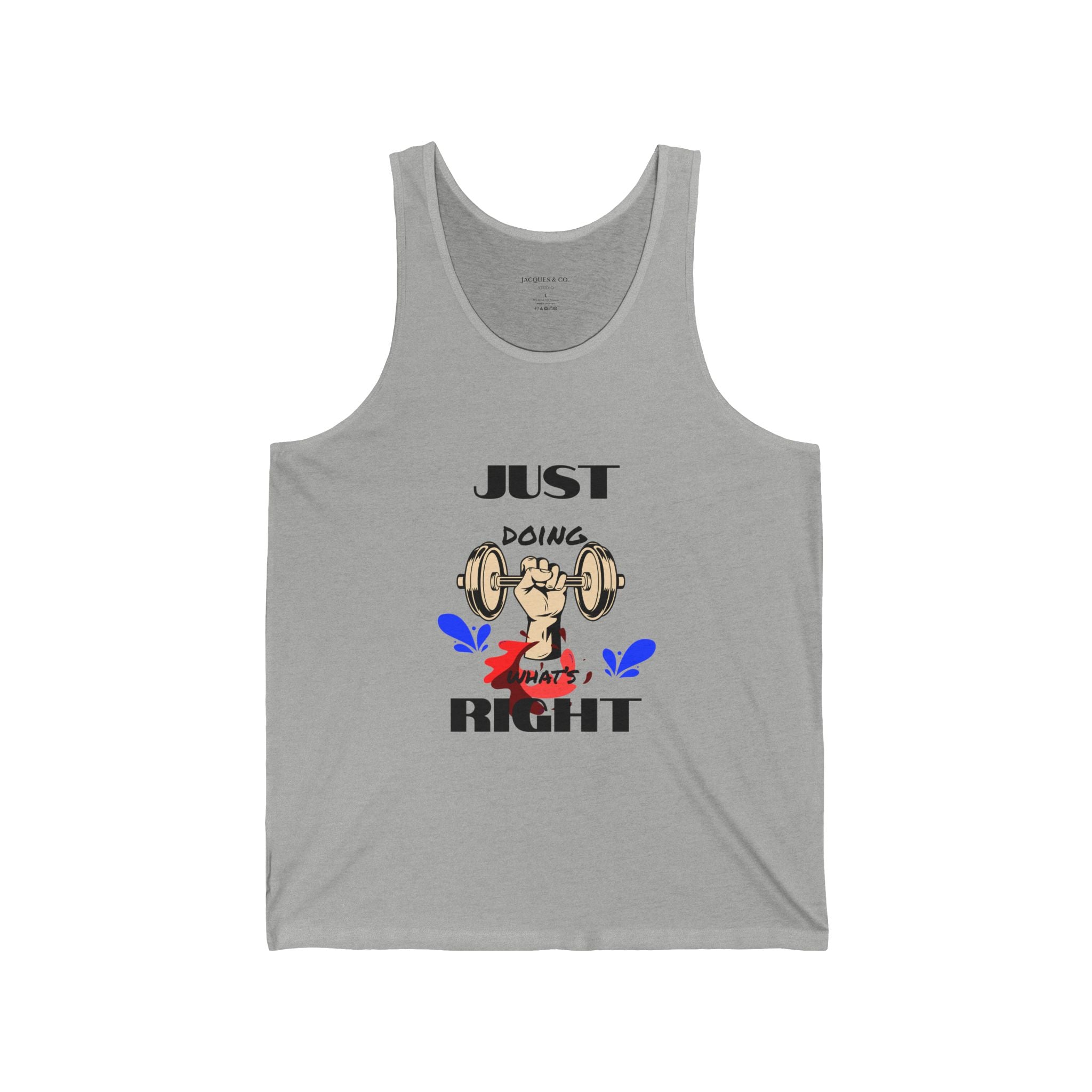 Just Doing Right Weightlifting Tank Top — Funny Gym Workout Tank