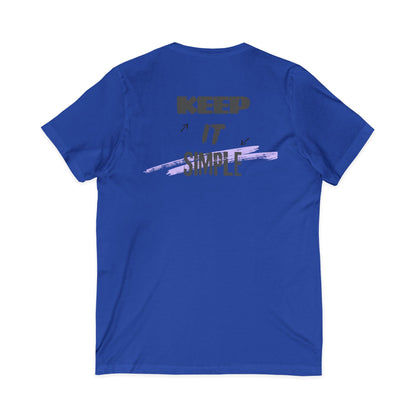 Keep It Simple V-Neck Tee — Minimalist Motivational Graphic T-Shirt