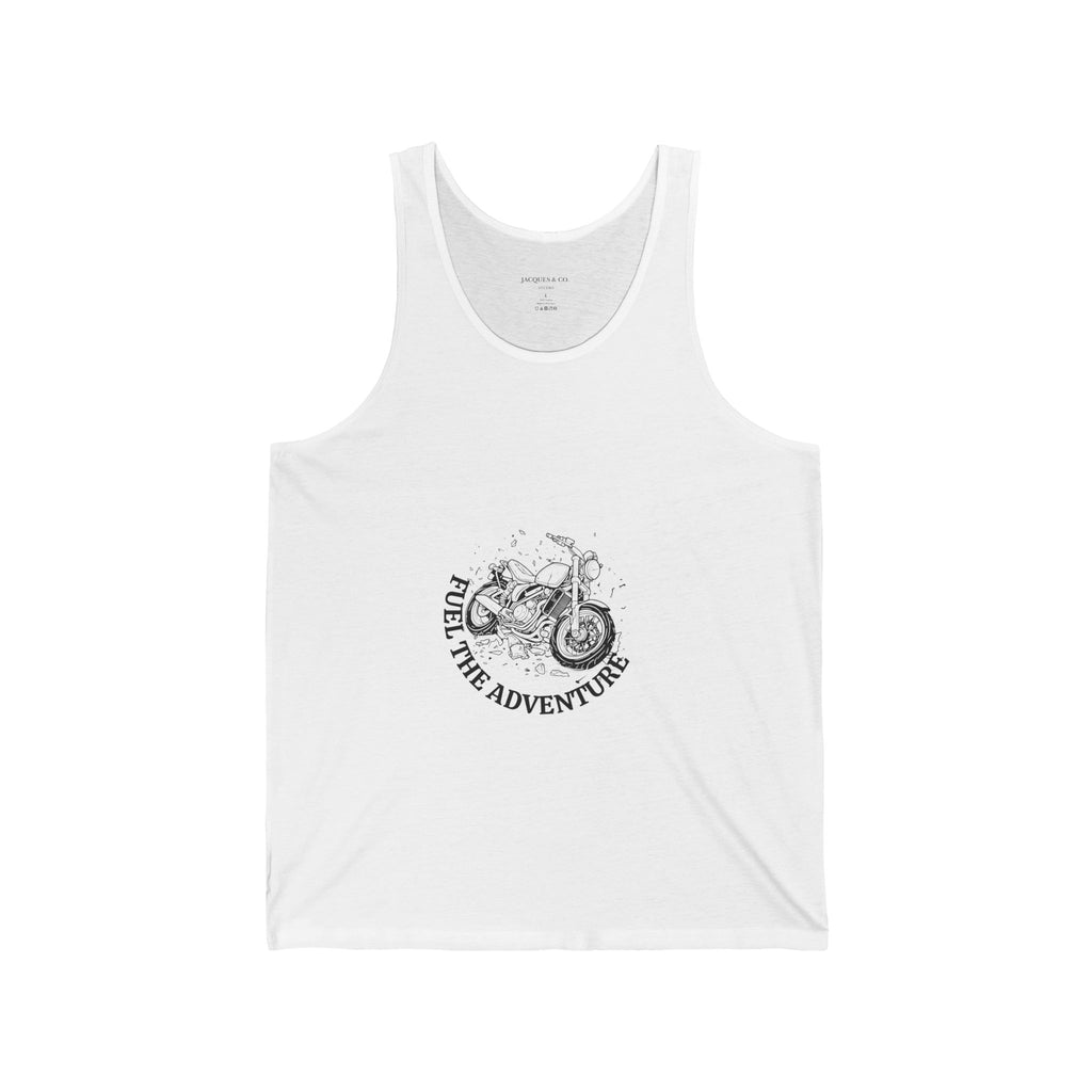 Adventure Motorcycle Tank Top — "Fuel the Adventure" Graphic