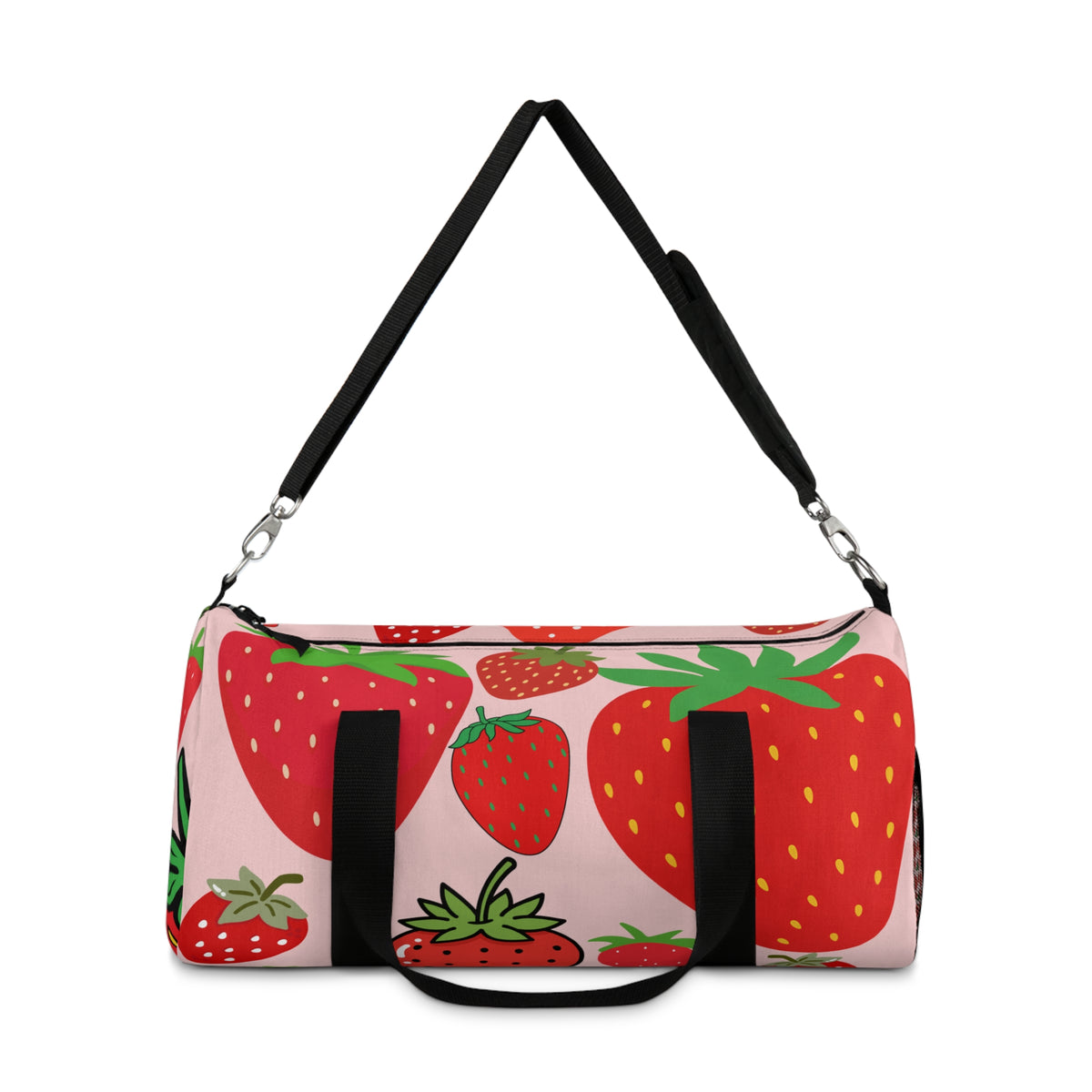 Strawberry Print Duffel Bag — Cute Fruit Travel & Gym Weekender