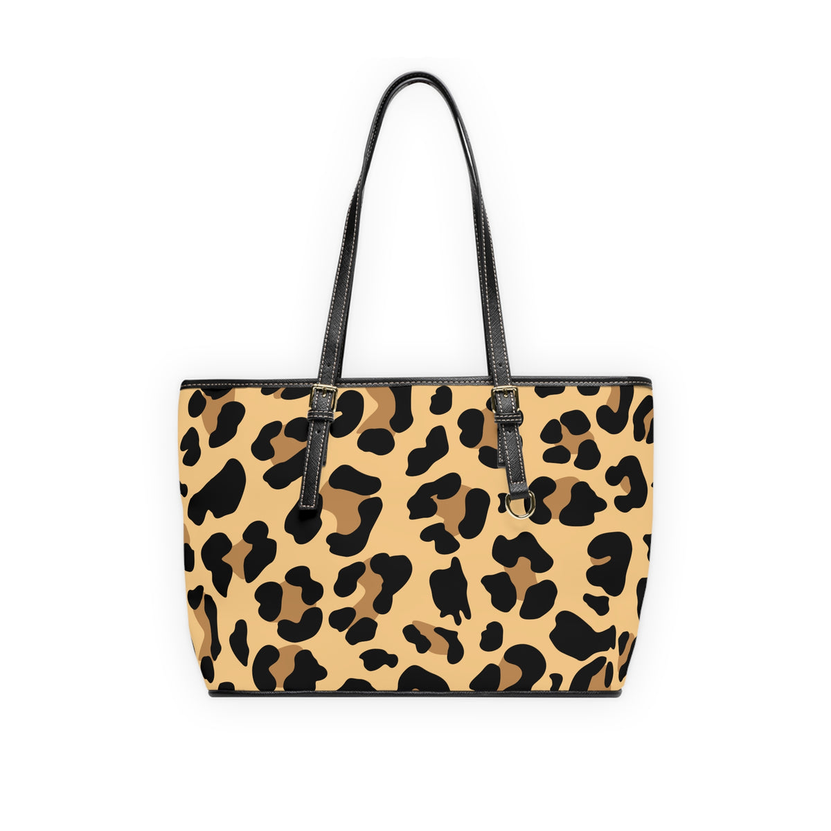 Leopard Print PU Leather Shoulder Bag — Chic Animal Print Tote