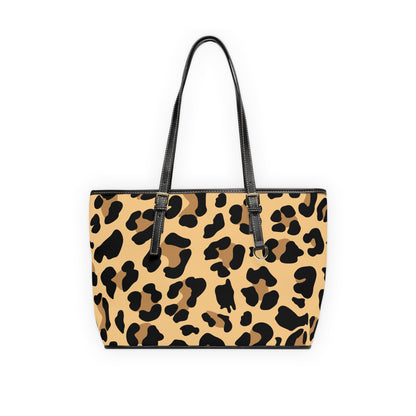 Leopard Print PU Leather Shoulder Bag — Chic Animal Print Tote