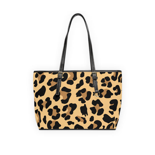 Leopard Print PU Leather Shoulder Bag — Chic Animal Print Tote