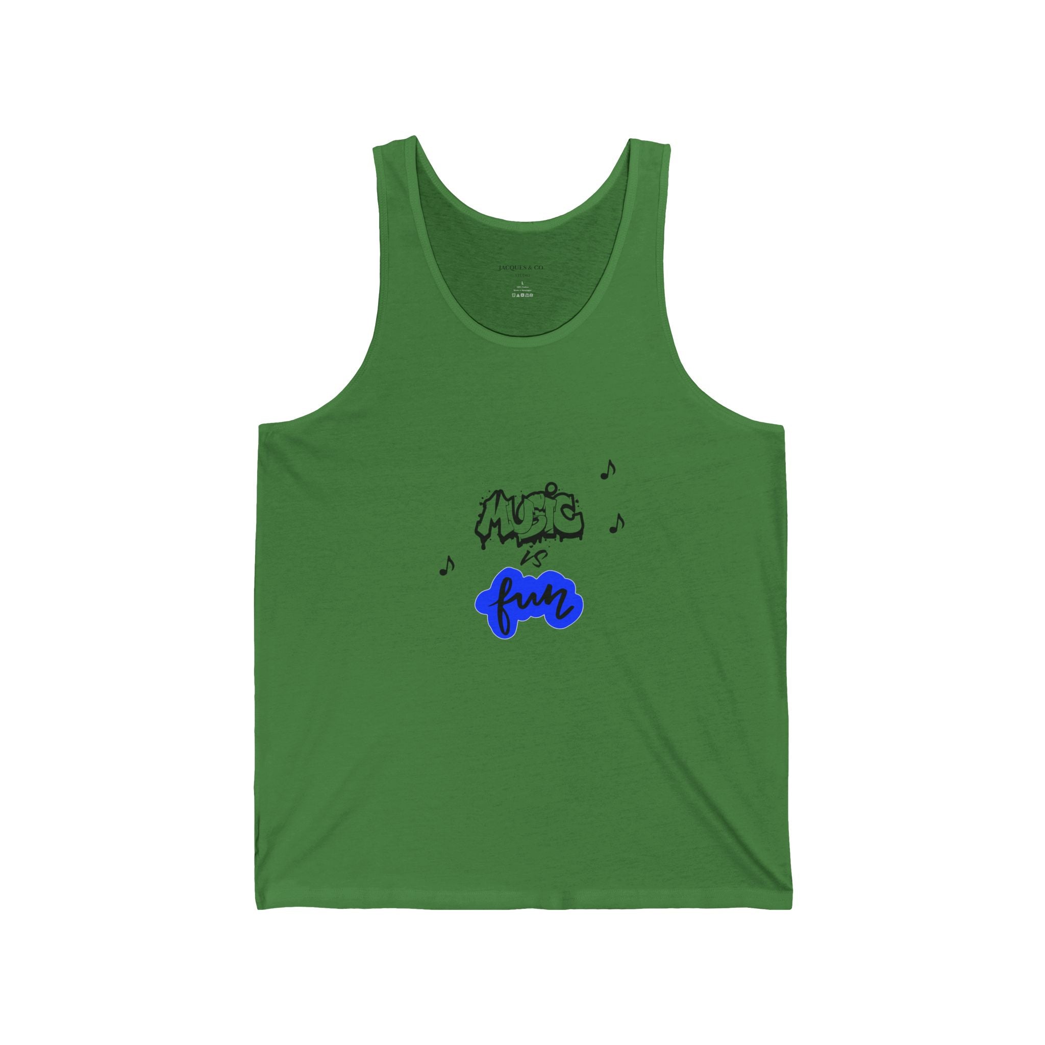 Music Is Fun Tank Top — Playful Music Note Graphic Summer Tank