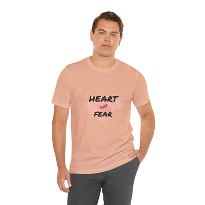 Heart Over Fear T‑Shirt — Inspirational Pink Watercolor Graphic Tee