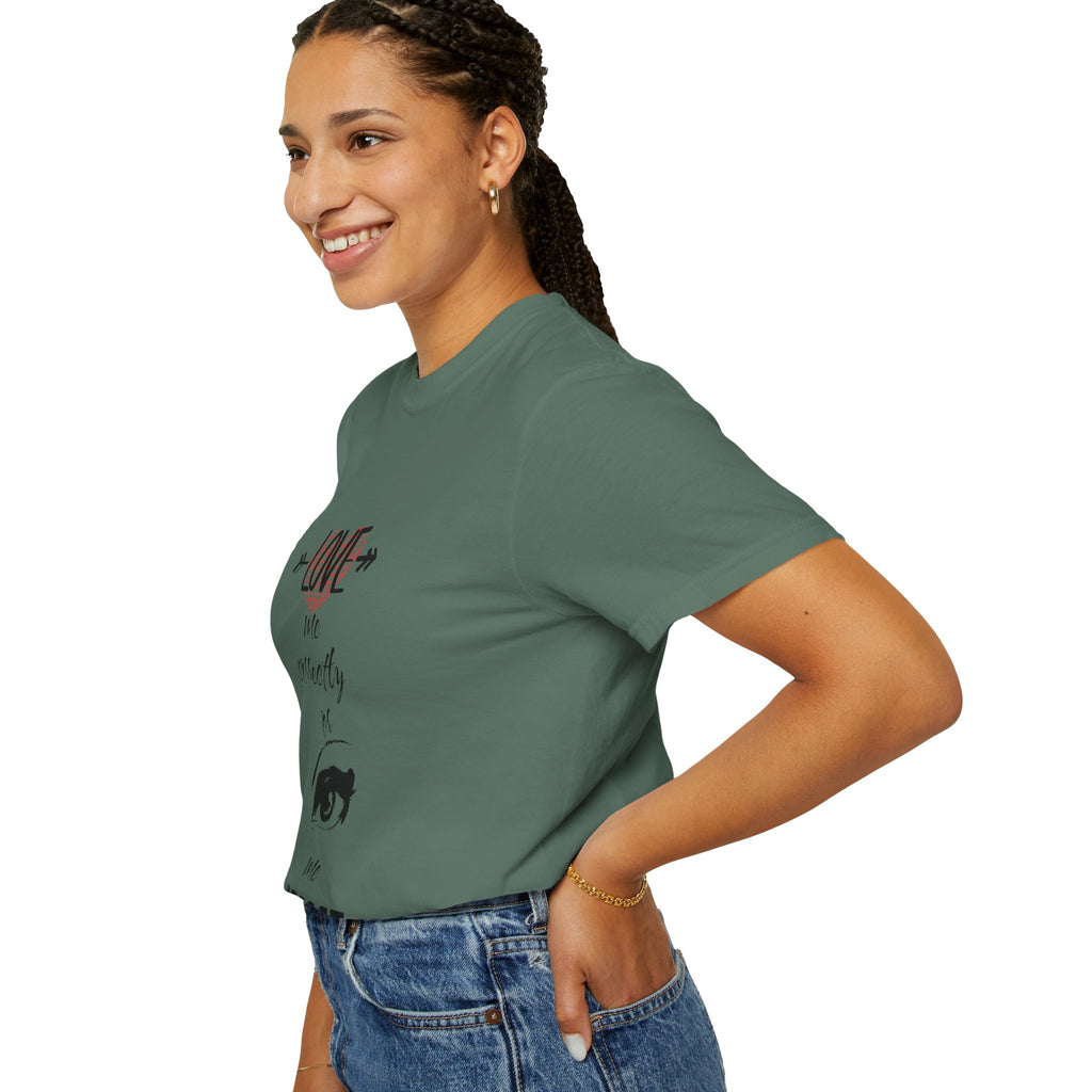 T-Shirt — "Love Me Correctly or Me Leave" Graphic Tee (Eye Illustration)