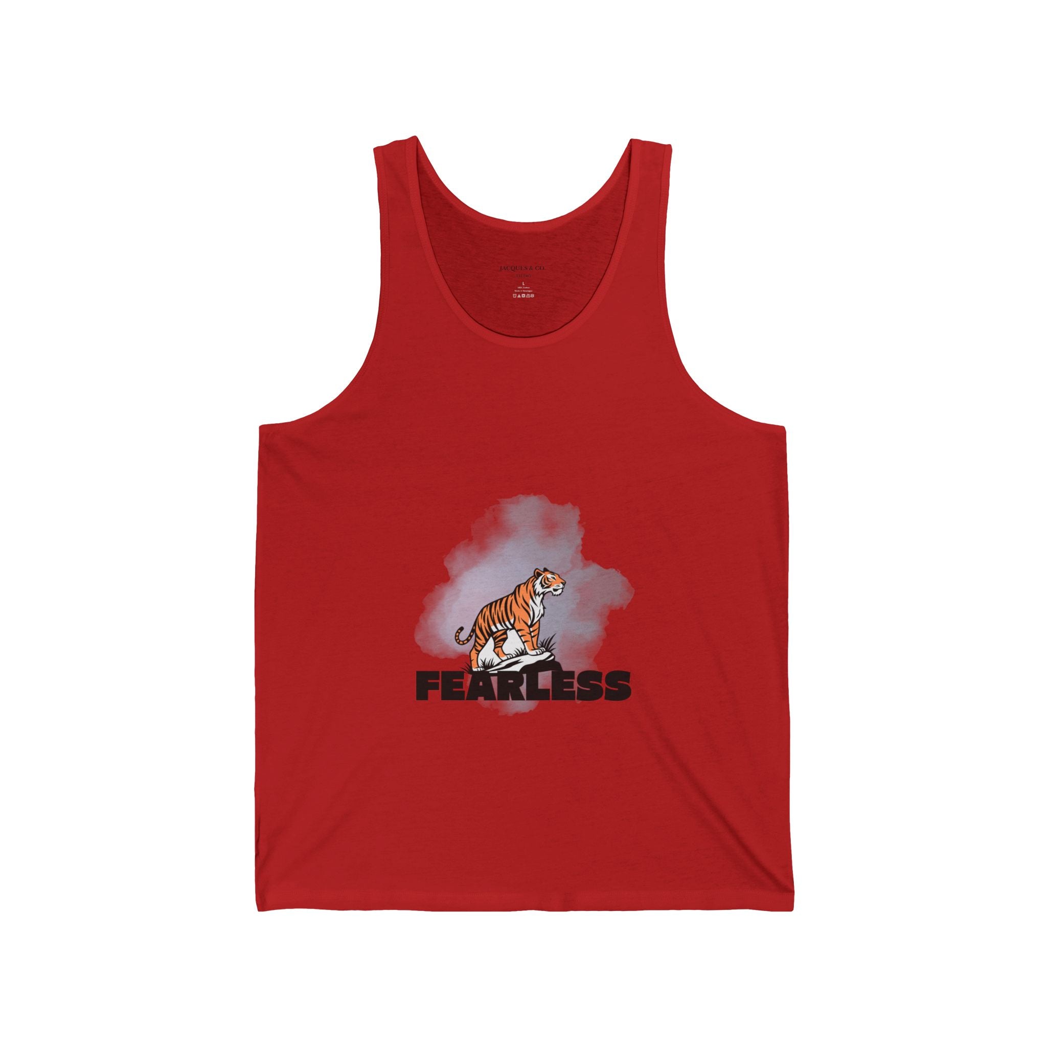 Fearless Tiger Tank Top — Bold Graphic Motivational Workout Tee