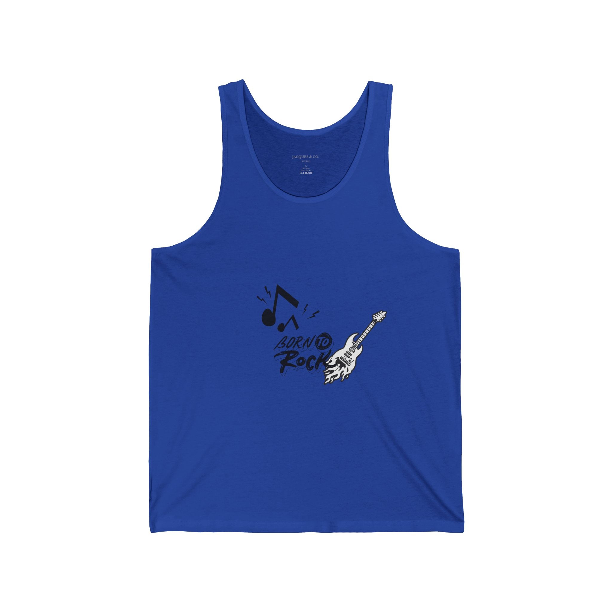 Rock 'n' Roll Guitar Tank Top — 'Born to Rock' Music Notes Graphic
