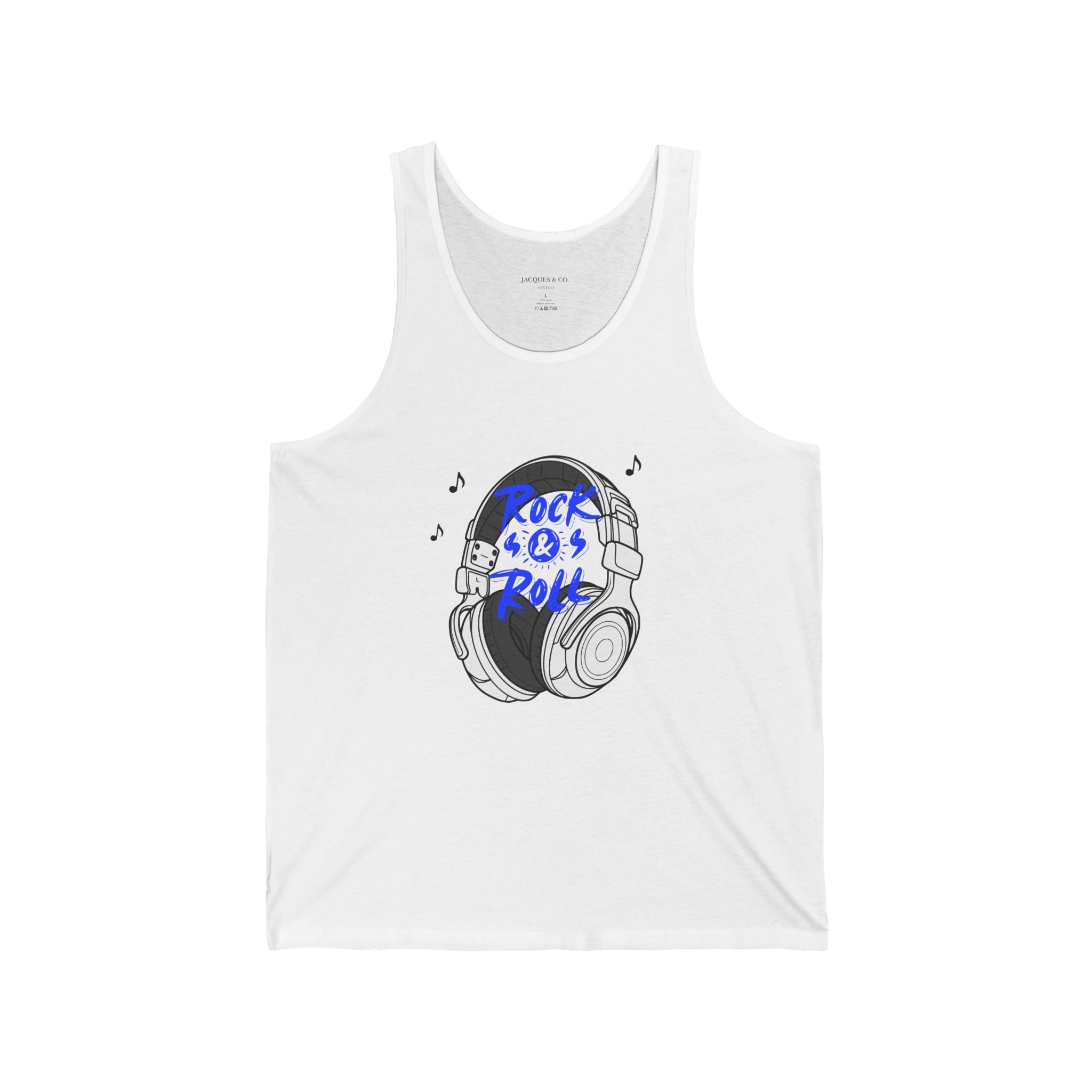 Rock & Roll Headphones Tank Top — Retro Music Graphic Tank