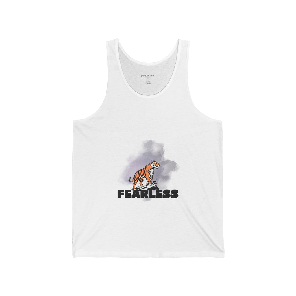Fearless Tiger Tank Top — Bold Graphic Motivational Workout Tee
