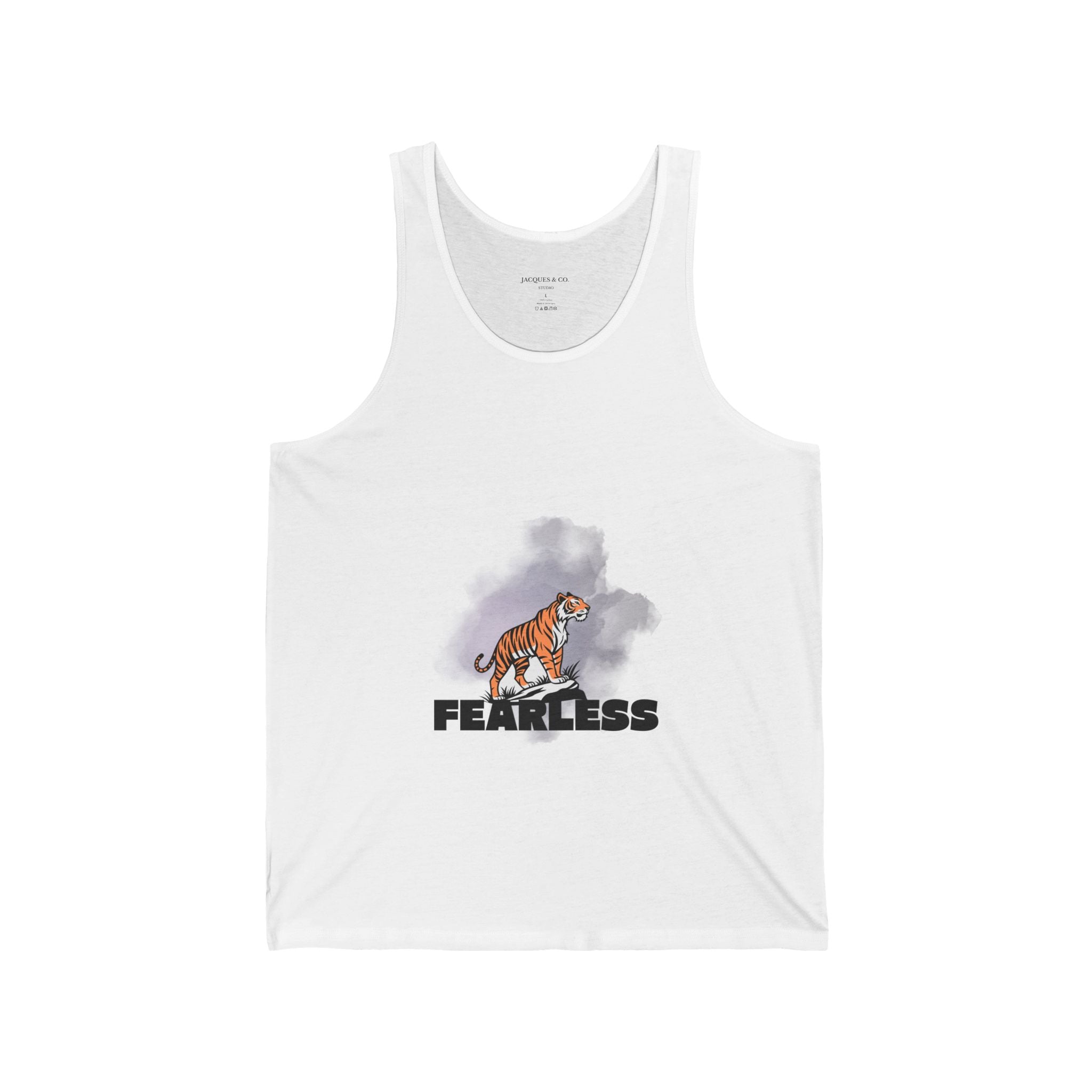 Fearless Tiger Tank Top — Bold Graphic Motivational Workout Tee