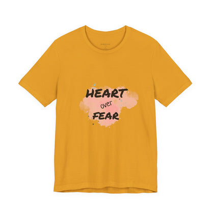 Heart Over Fear T‑Shirt — Inspirational Pink Watercolor Graphic Tee