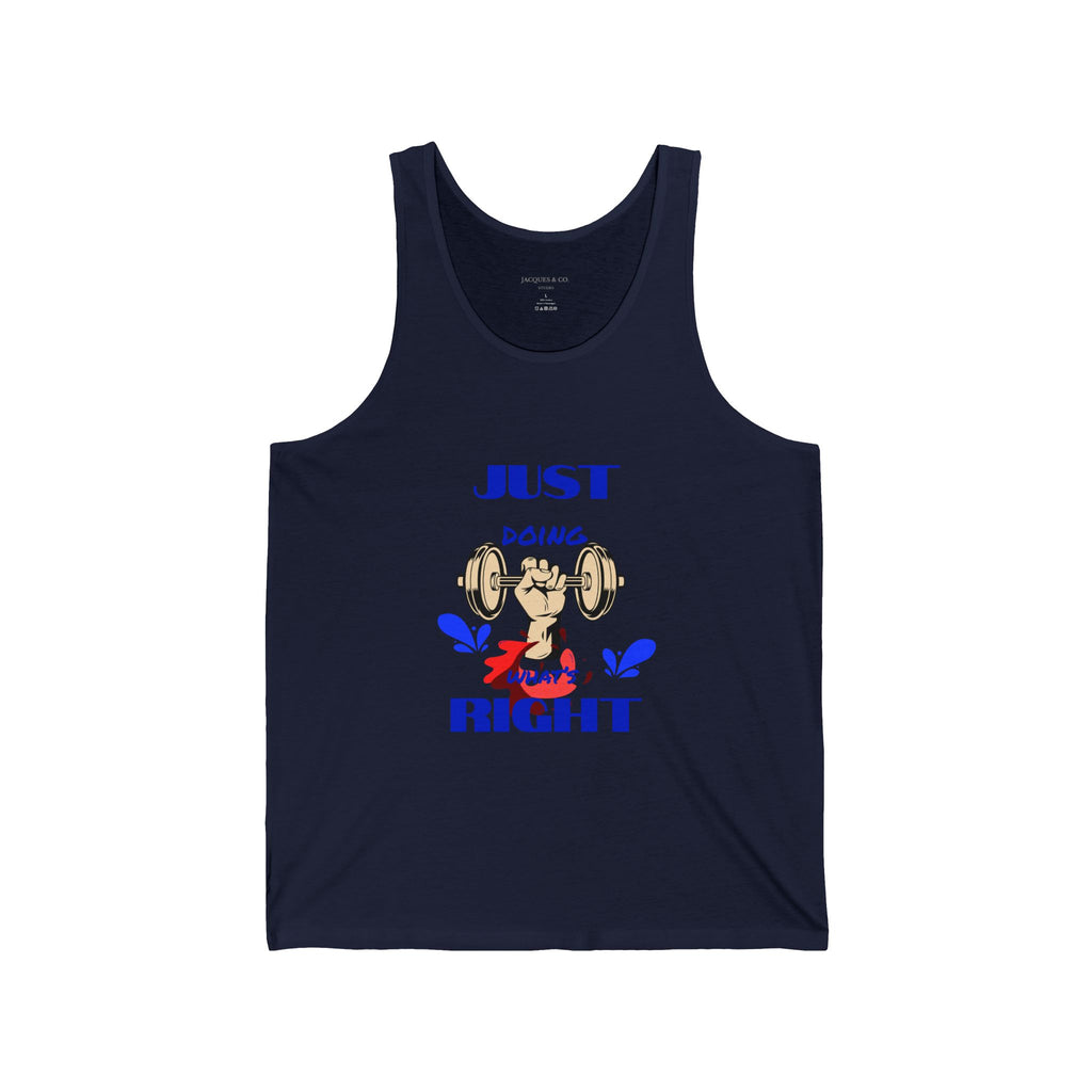 Just Doing Right Weightlifting Tank Top — Funny Gym Workout Tank