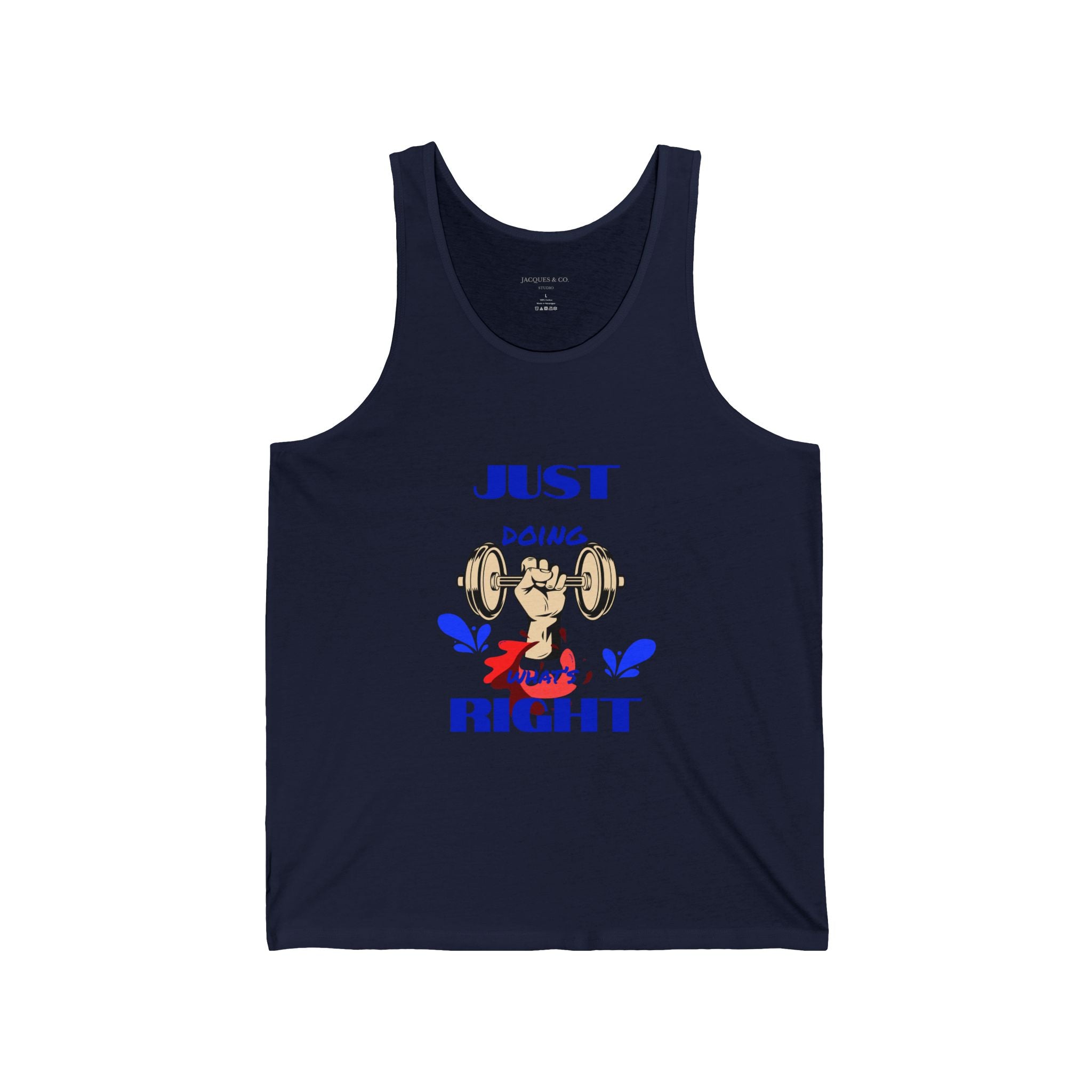 Just Doing Right Weightlifting Tank Top — Funny Gym Workout Tank