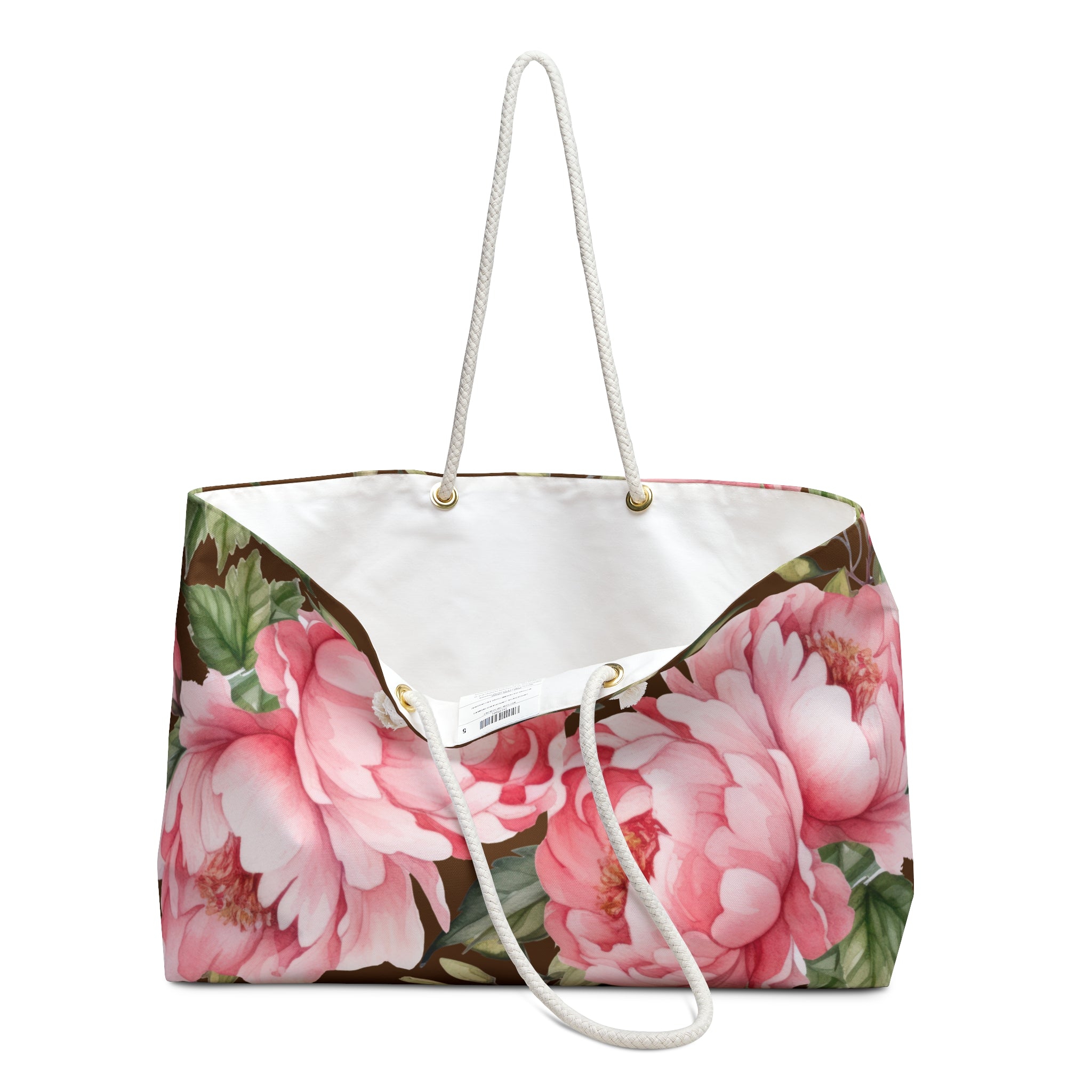 Floral Peony Weekender Bag — Pink Garden Travel Tote