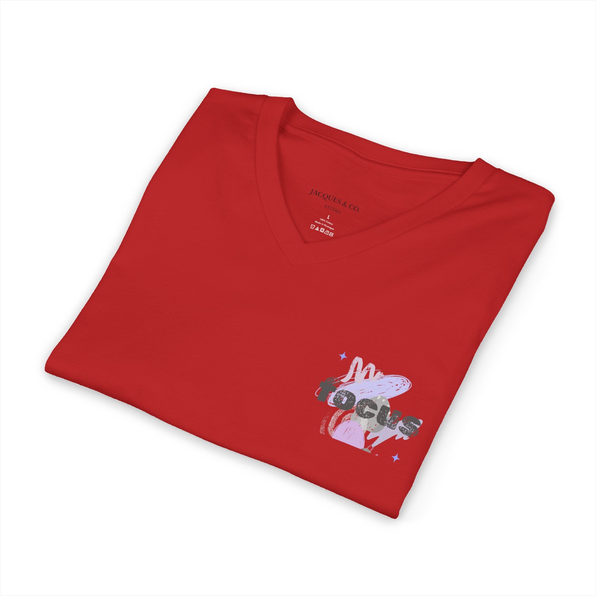 Keep It Simple V-Neck Tee — Minimalist Motivational Graphic T-Shirt