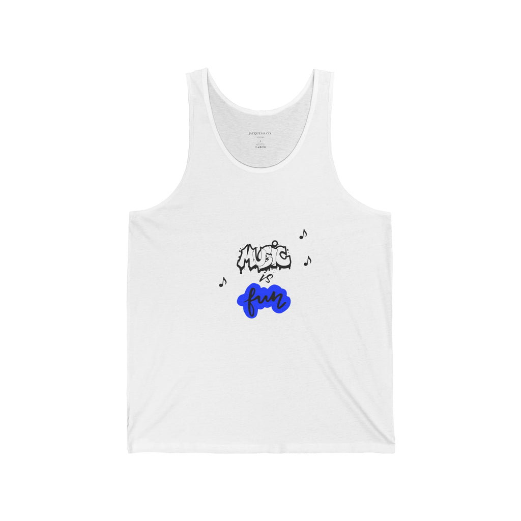 Music Is Fun Tank Top — Playful Music Note Graphic Summer Tank