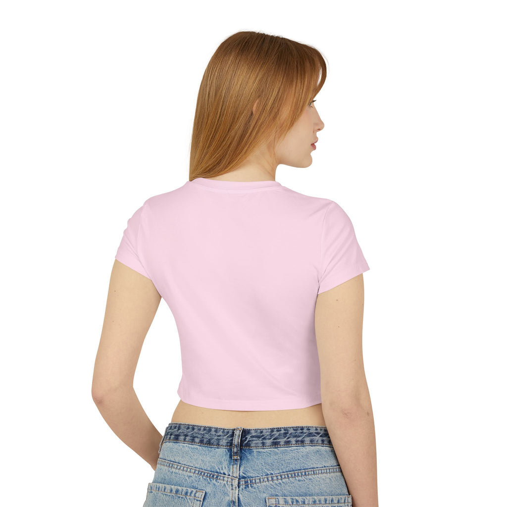 Cute Doodle Hearts & Pineapple Crop Tee — Women's Baby Tee