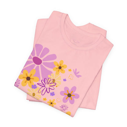 Comfortable T-shirt "Coeur Bloom" Flower Print
