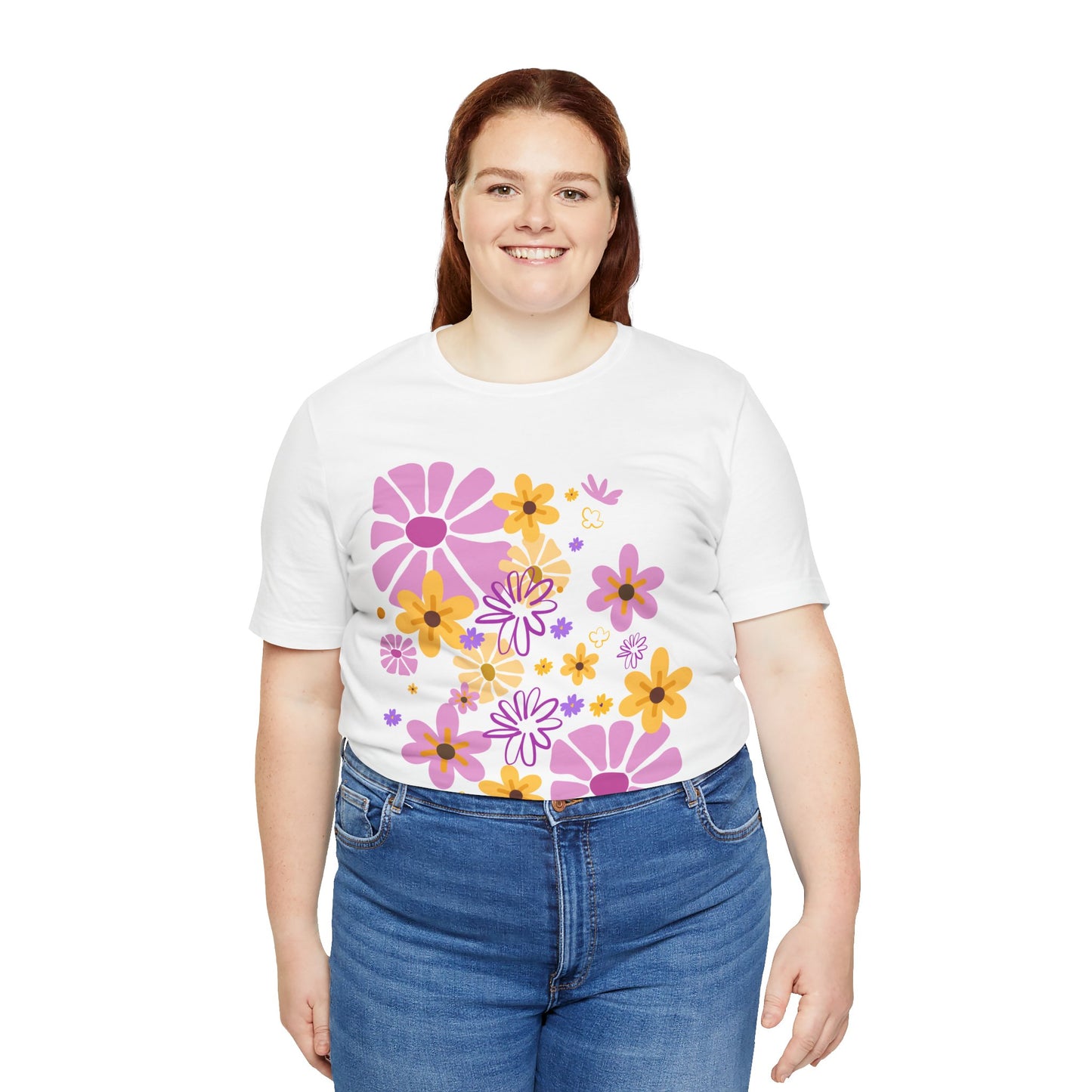 Comfortable T-shirt "Coeur Bloom" Flower Print