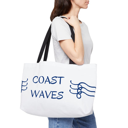 Coast Waves Weekender Tote Bag — Coastal Beach Canvas Travel Tote