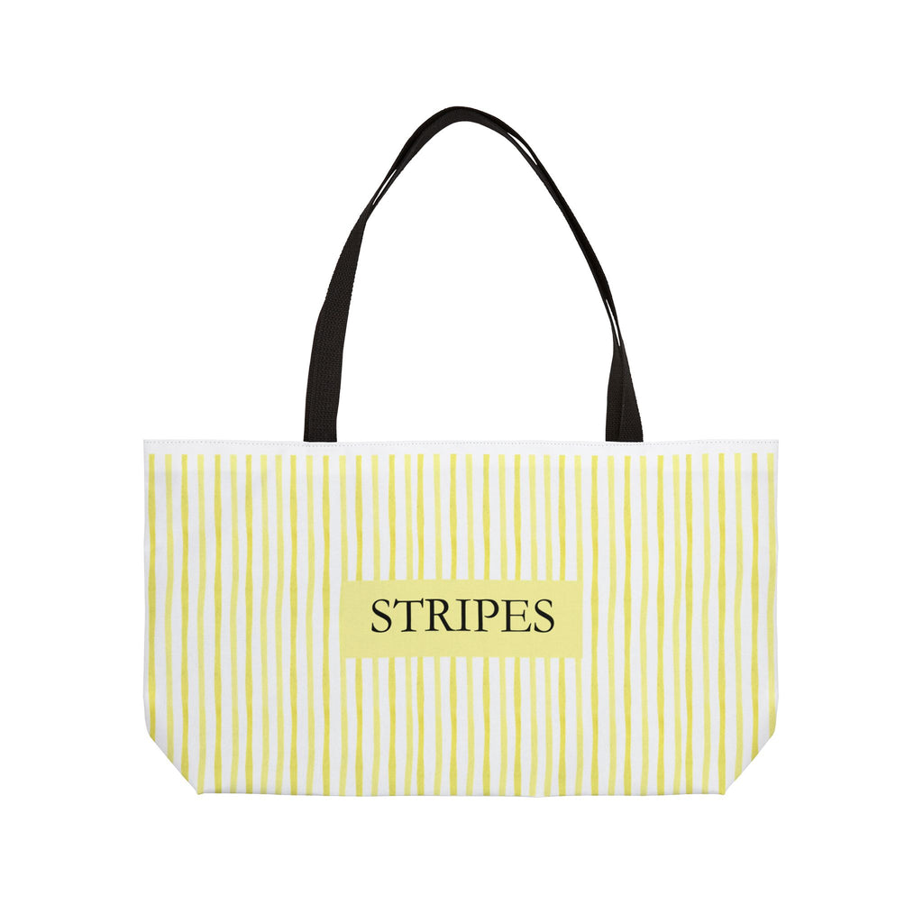 Yellow Striped Weekender Tote Bag — 'STRIPES' Beach & Travel Carryall