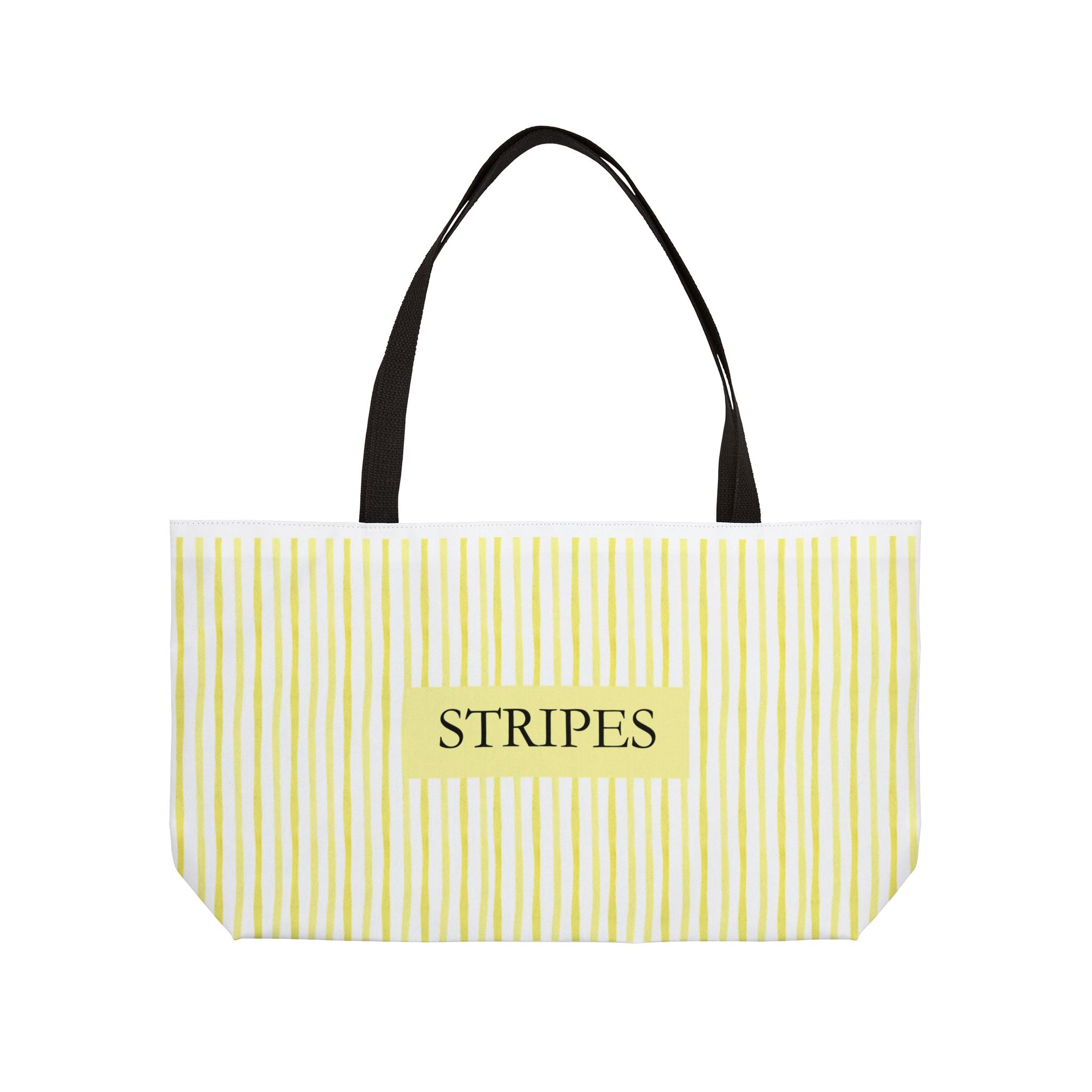 Yellow Striped Weekender Tote Bag — 'STRIPES' Beach & Travel Carryall