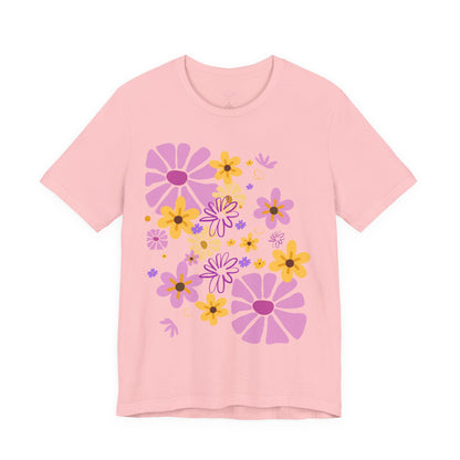 Comfortable T-shirt "Coeur Bloom" Flower Print