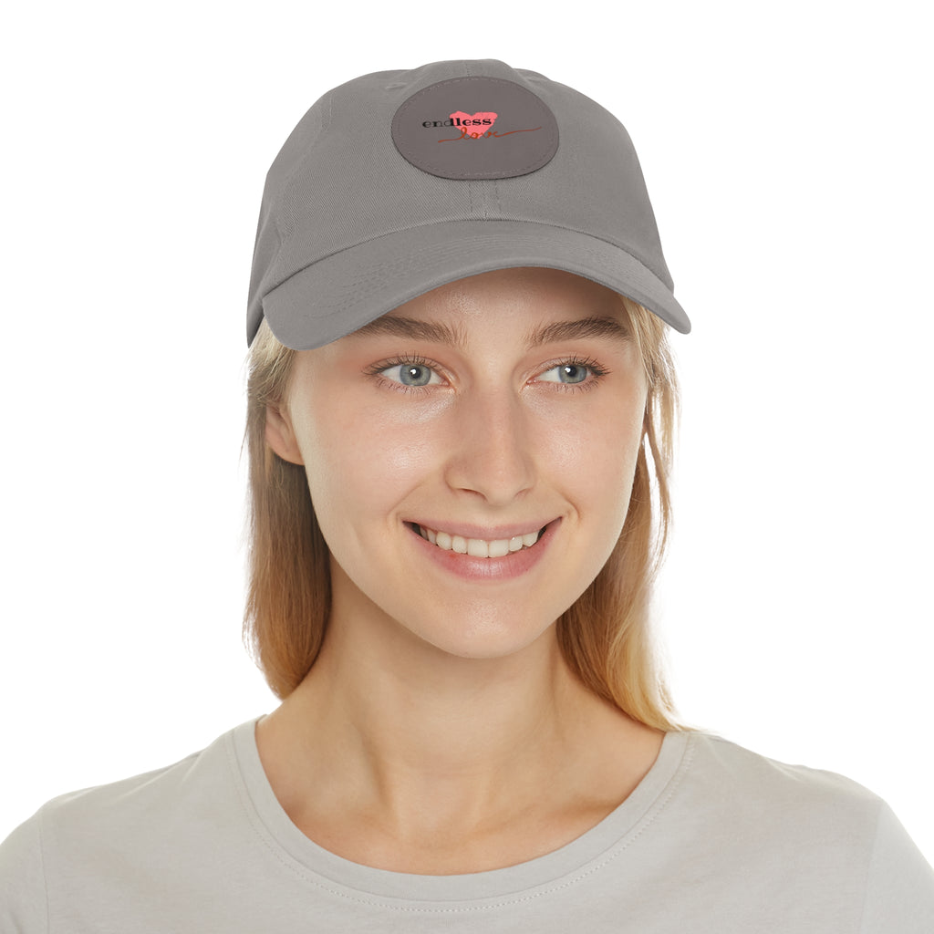Leather Patch Dad Hat — Heartbeat 'endless' Design
