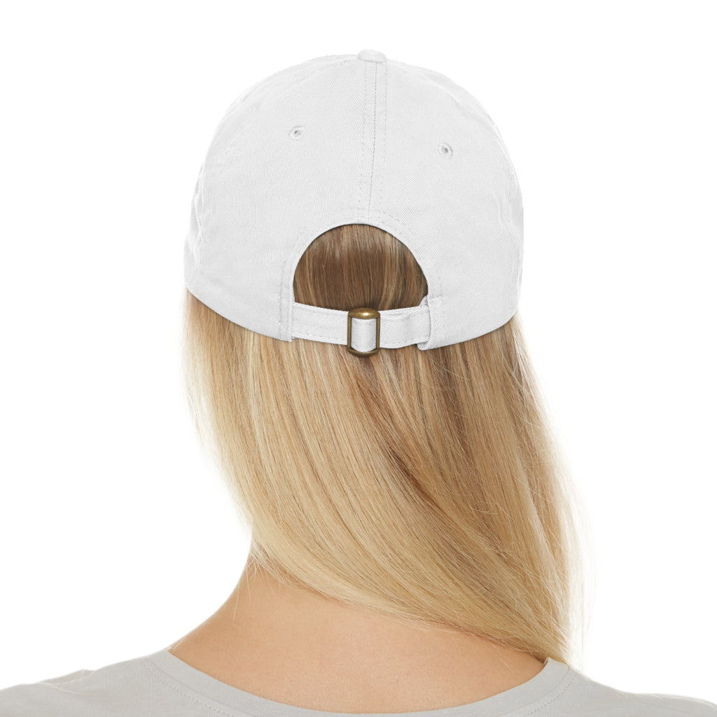 Courage Leather Patch Dad Hat — Inspirational Embroidered Whale Design