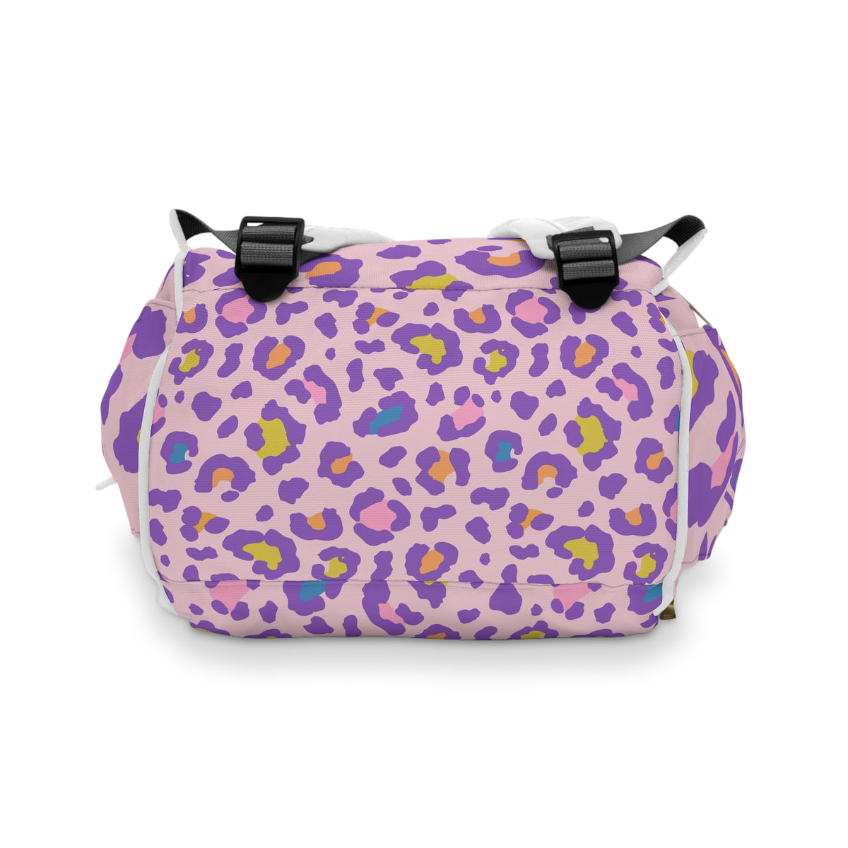Purple Leopard Print Diaper Backpack — Multifunctional Baby Travel Bag