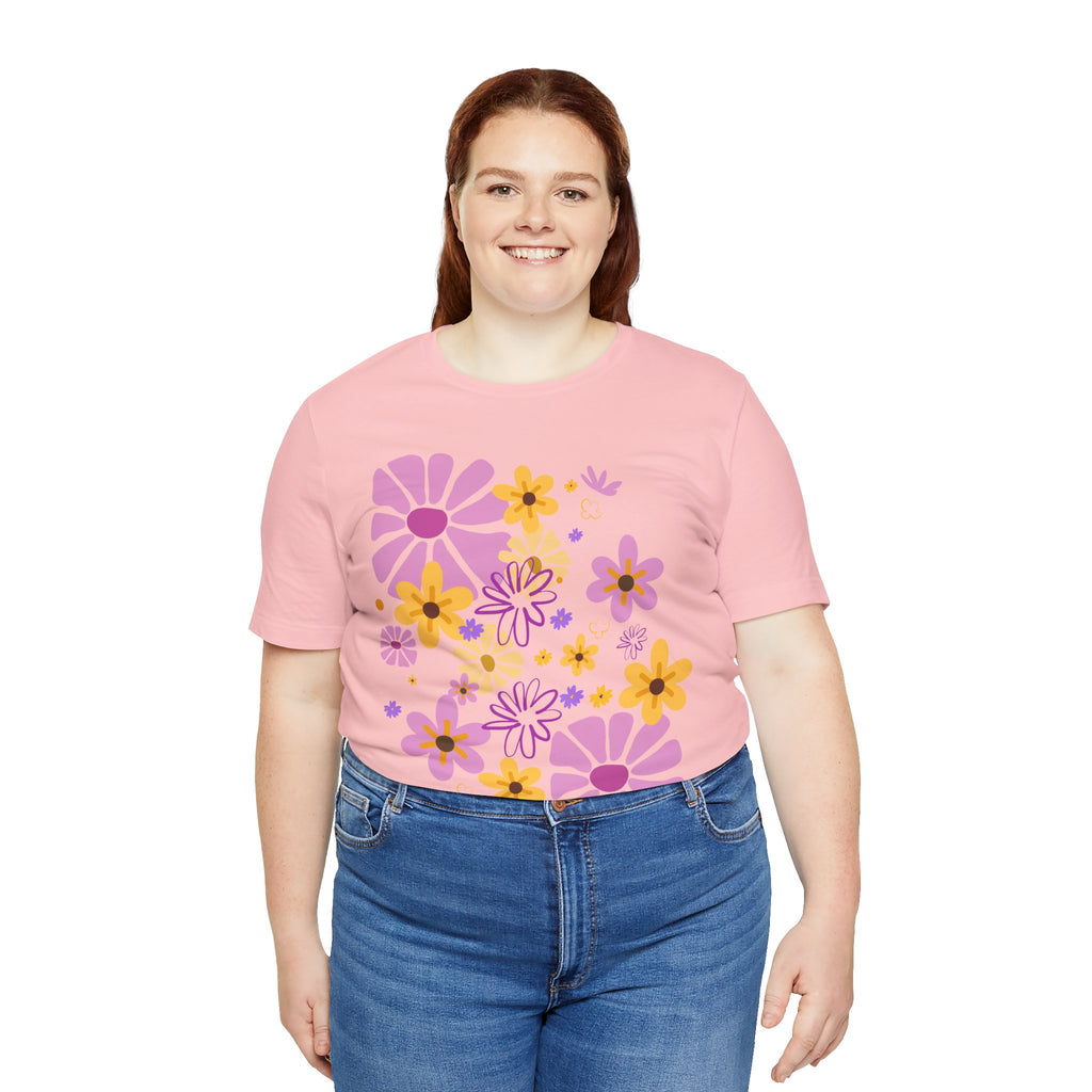 Comfortable T-shirt "Coeur Bloom" Flower Print