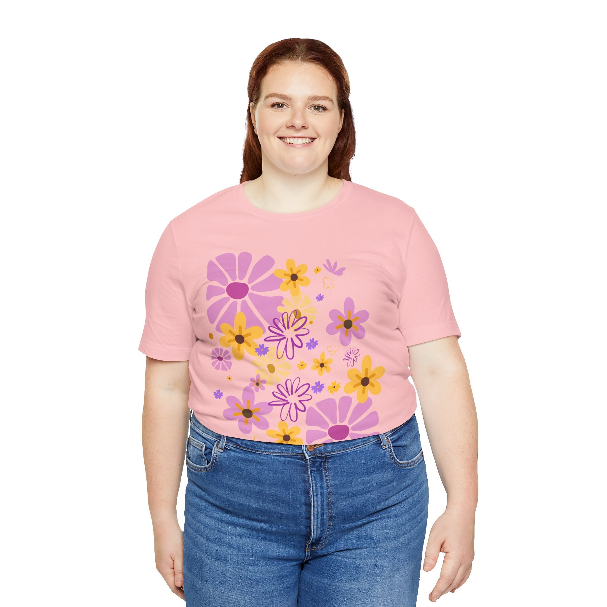 Comfortable T-shirt "Coeur Bloom" Flower Print