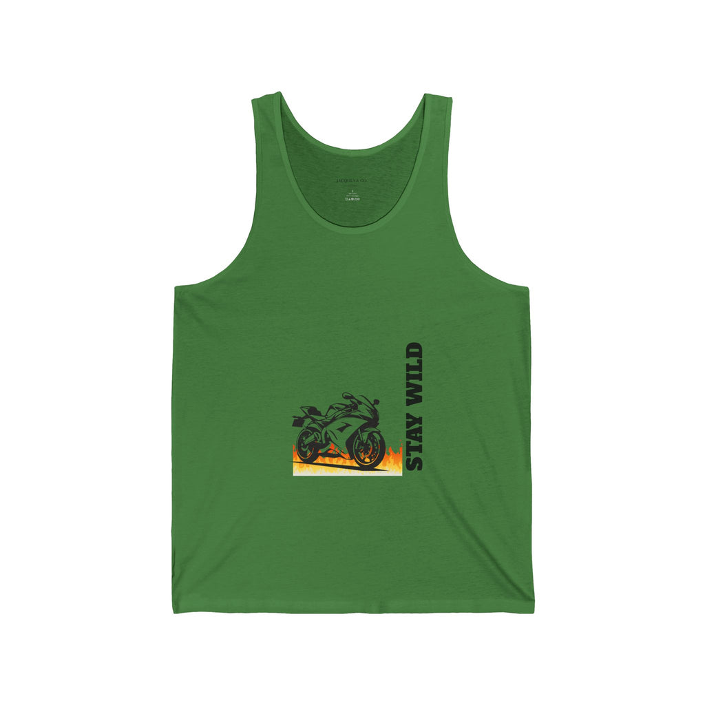 Motorcycle 'Stay Wild' Tank Top — Biker Graphic Jersey Tank