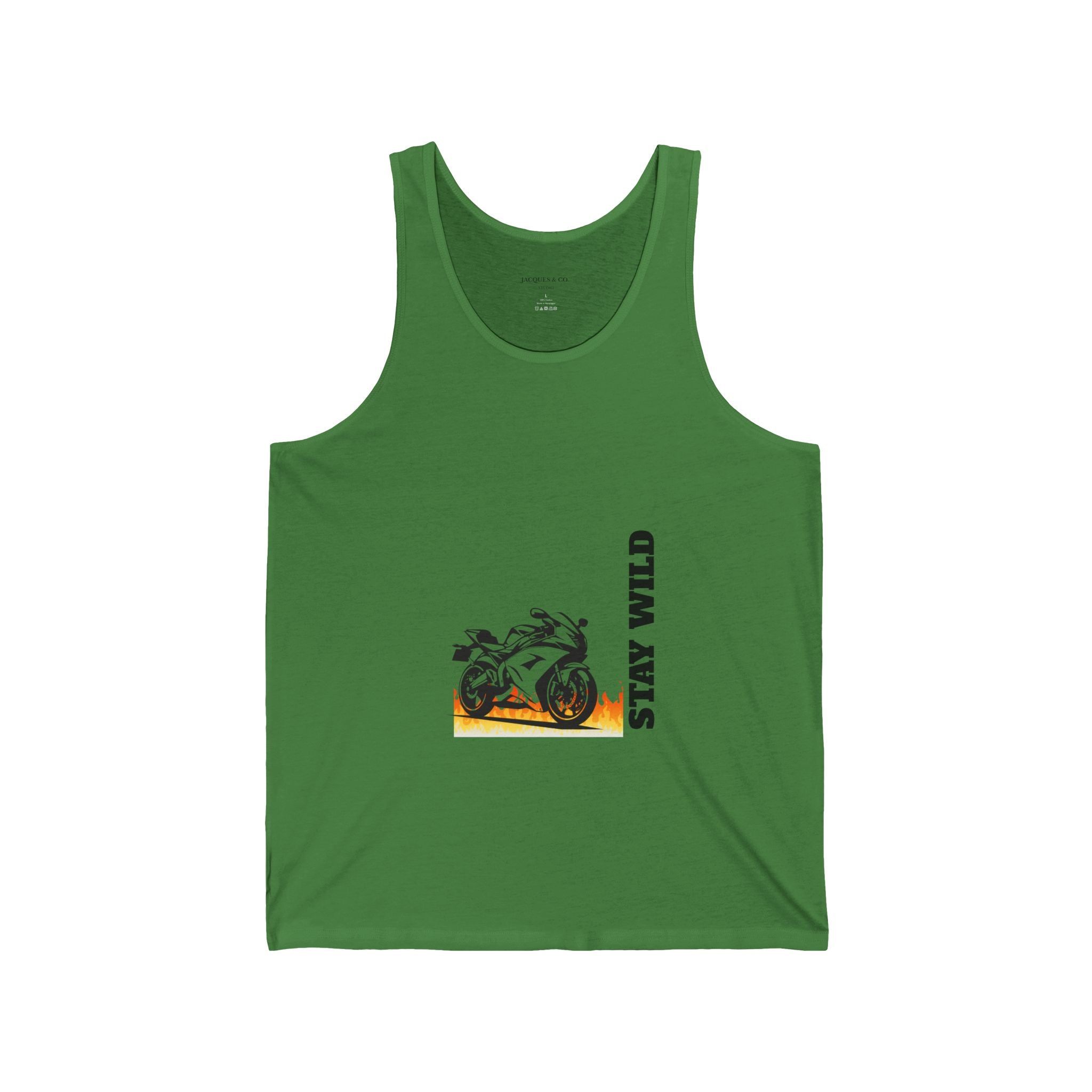 Motorcycle 'Stay Wild' Tank Top — Biker Graphic Jersey Tank