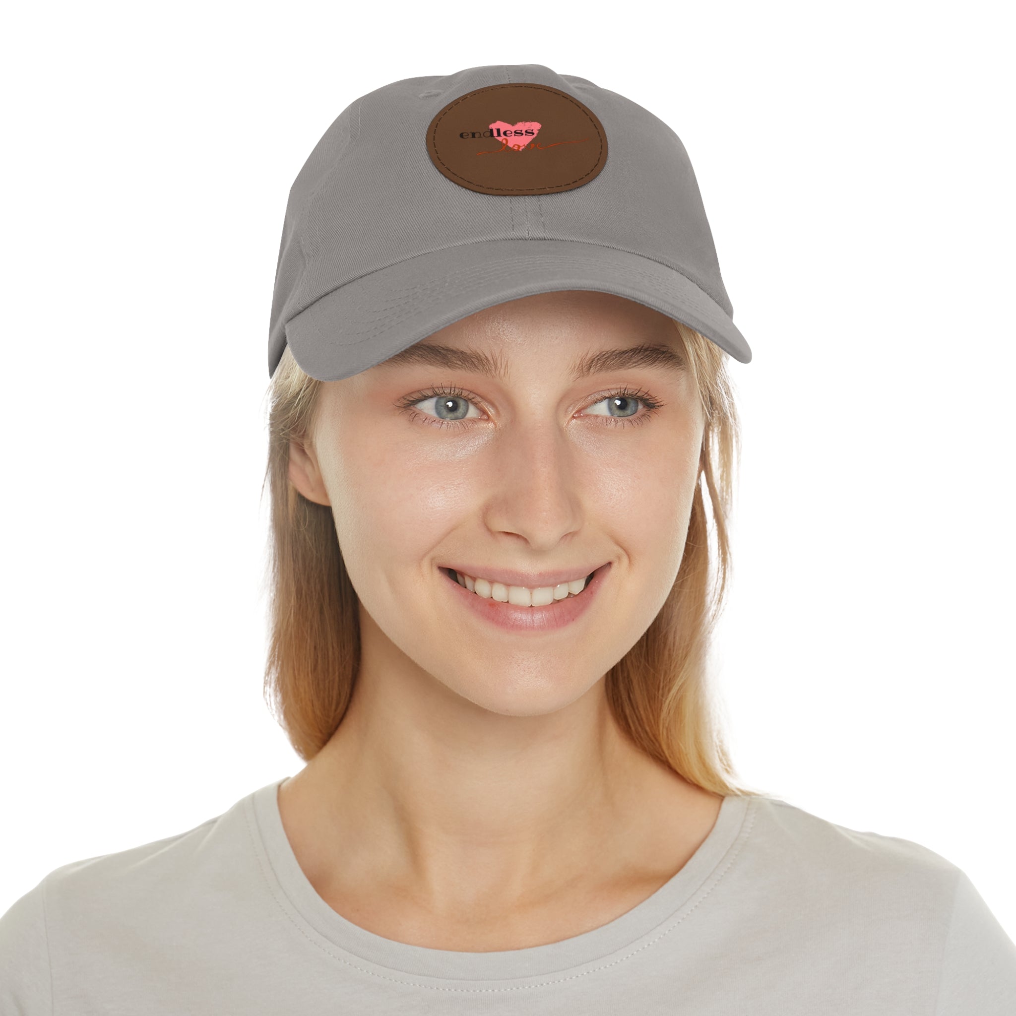Leather Patch Dad Hat — Heartbeat 'endless' Design